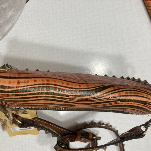 NWT Patricia Nash Hermosa Leather Crossbody in Wavy Stripes and Studs - Picture 4 of 12